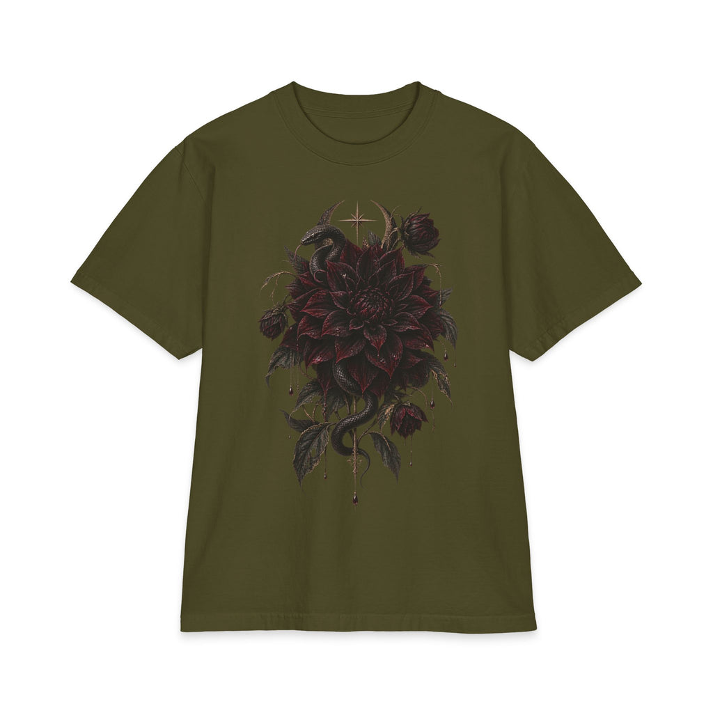 Dark Floral T-Shirt — Gothic Dahlia Graphic Tee
