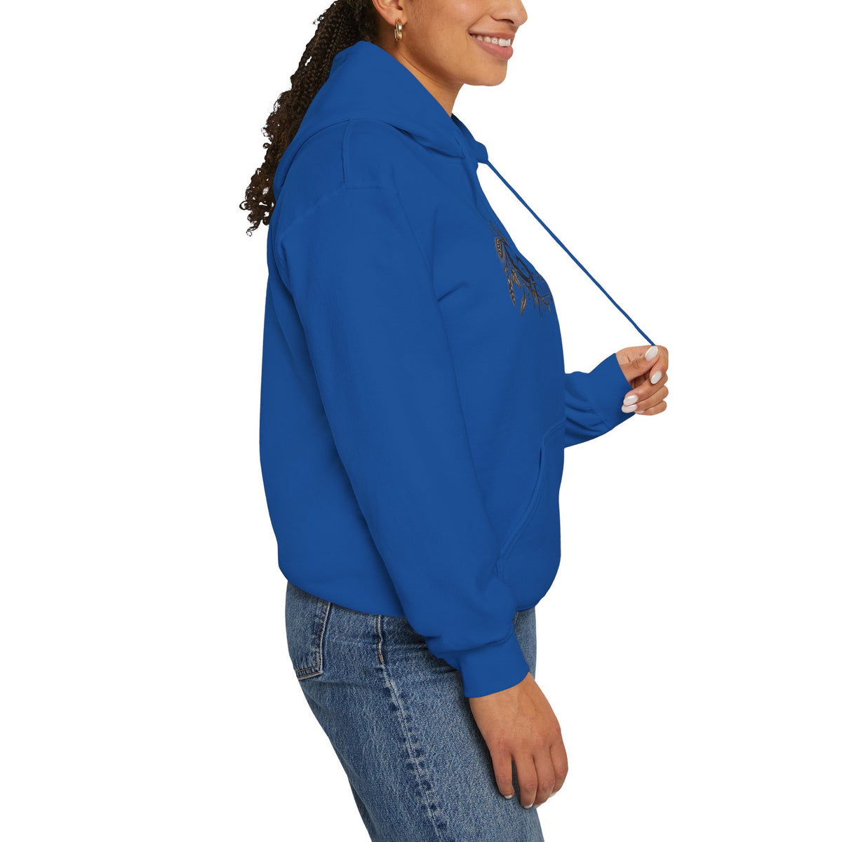 Gathered in Gratitude Hoodie — Gothic Winged Script Pullover
