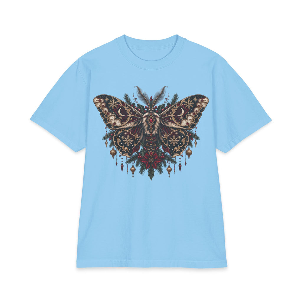 Christmas Moth T-Shirt — Gothic Holiday Floral Graphic Tee