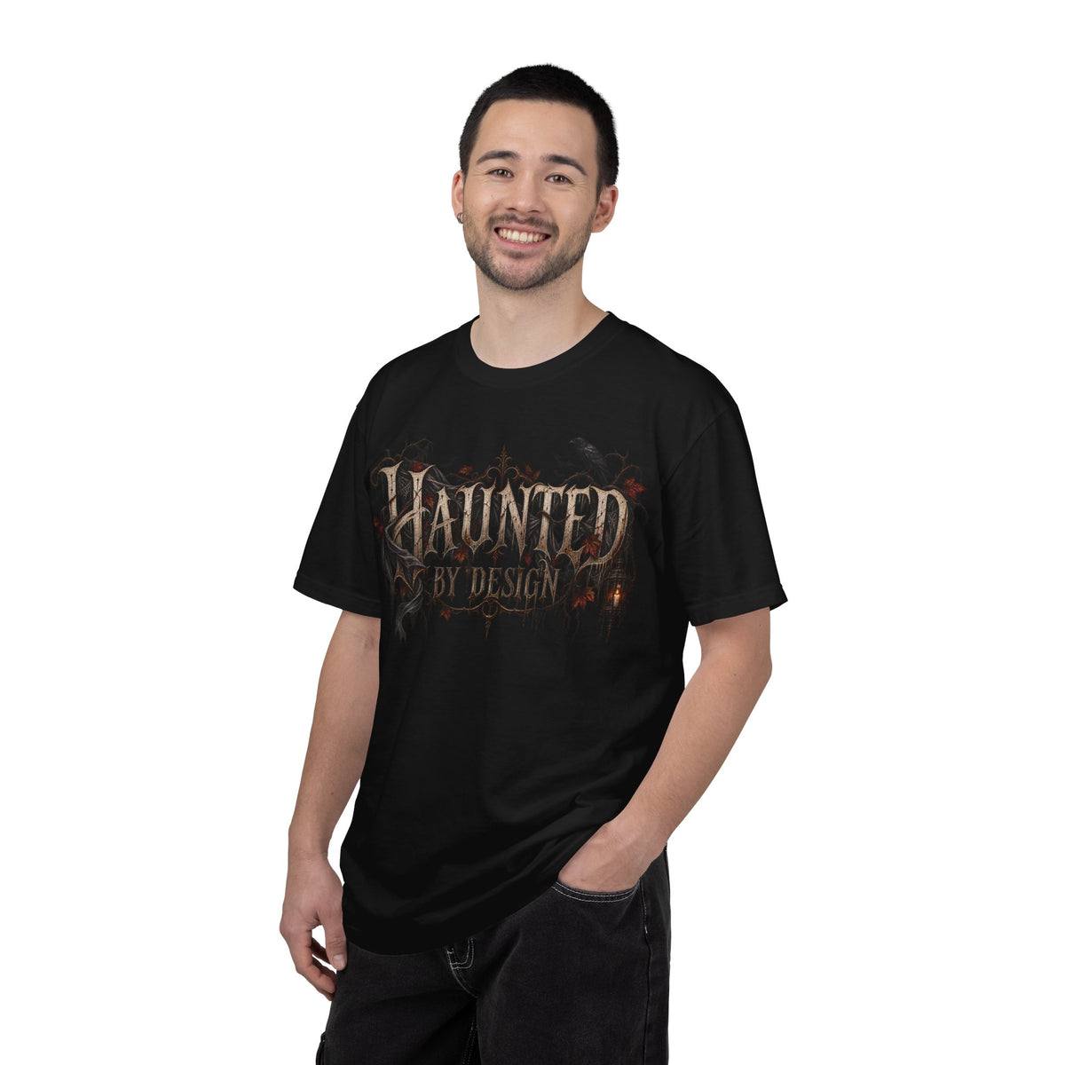 Haunted by Design T-Shirt — Gothic Halloween Graphic Tee