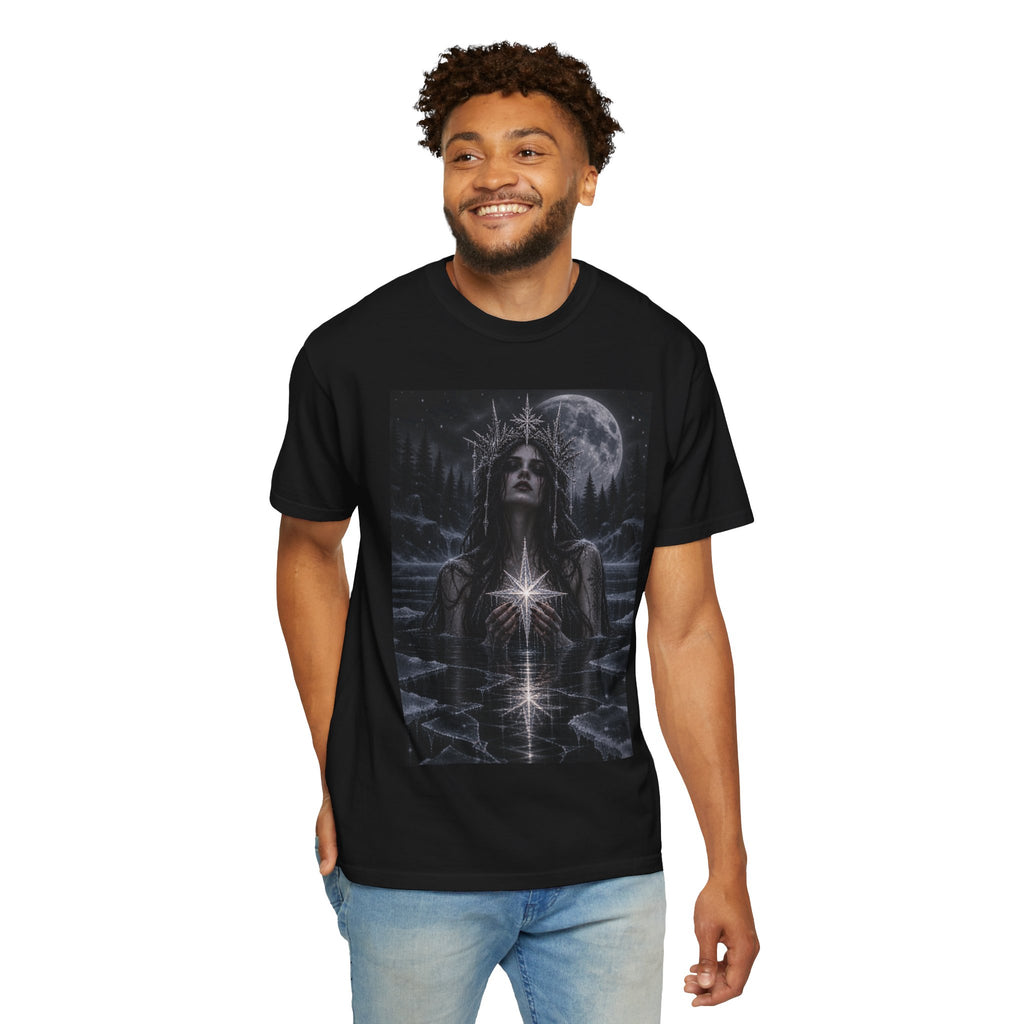 Mystic Moonlight T-Shirt — Gothic Star Goddess Graphic Tee