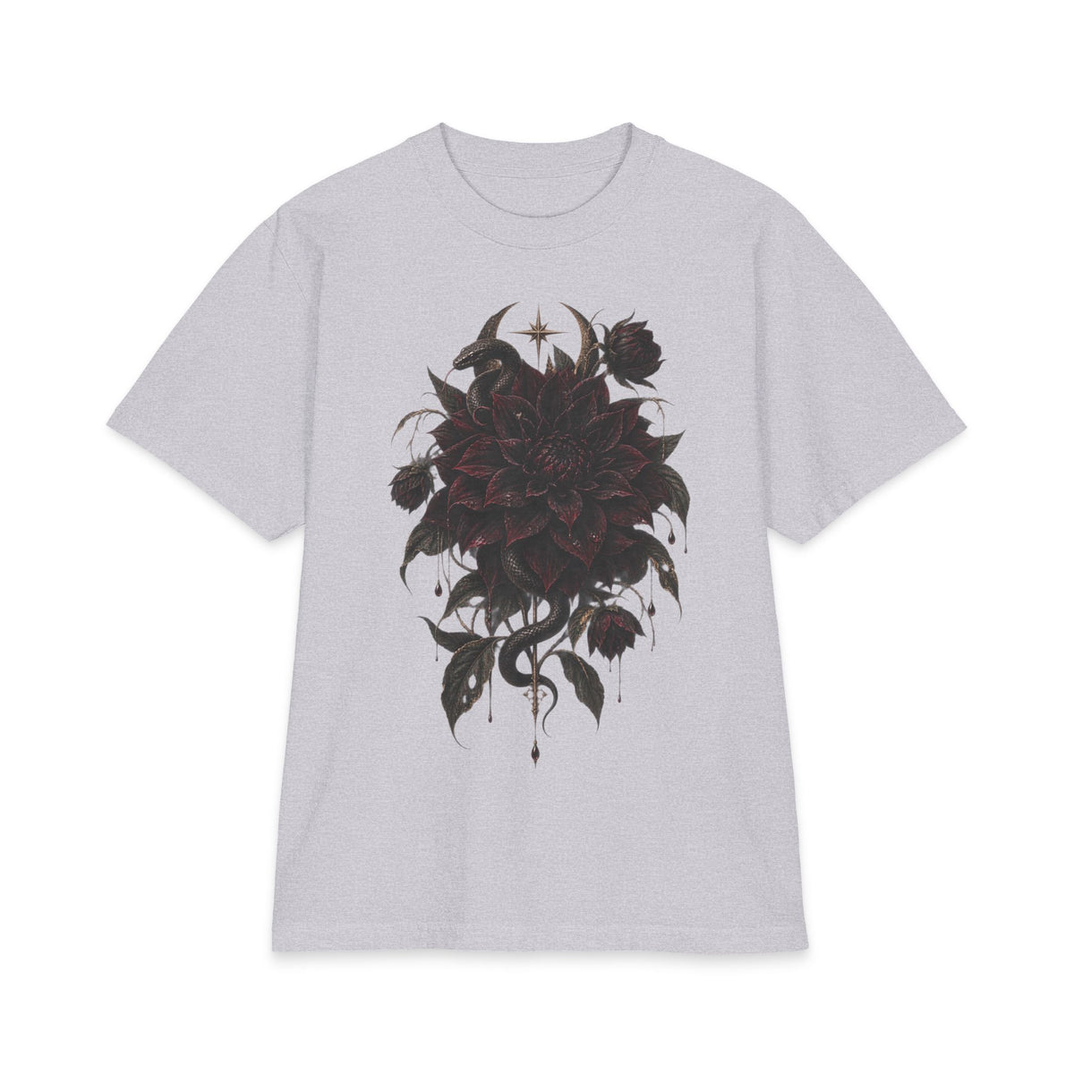 Dark Floral T-Shirt — Gothic Dahlia Graphic Tee