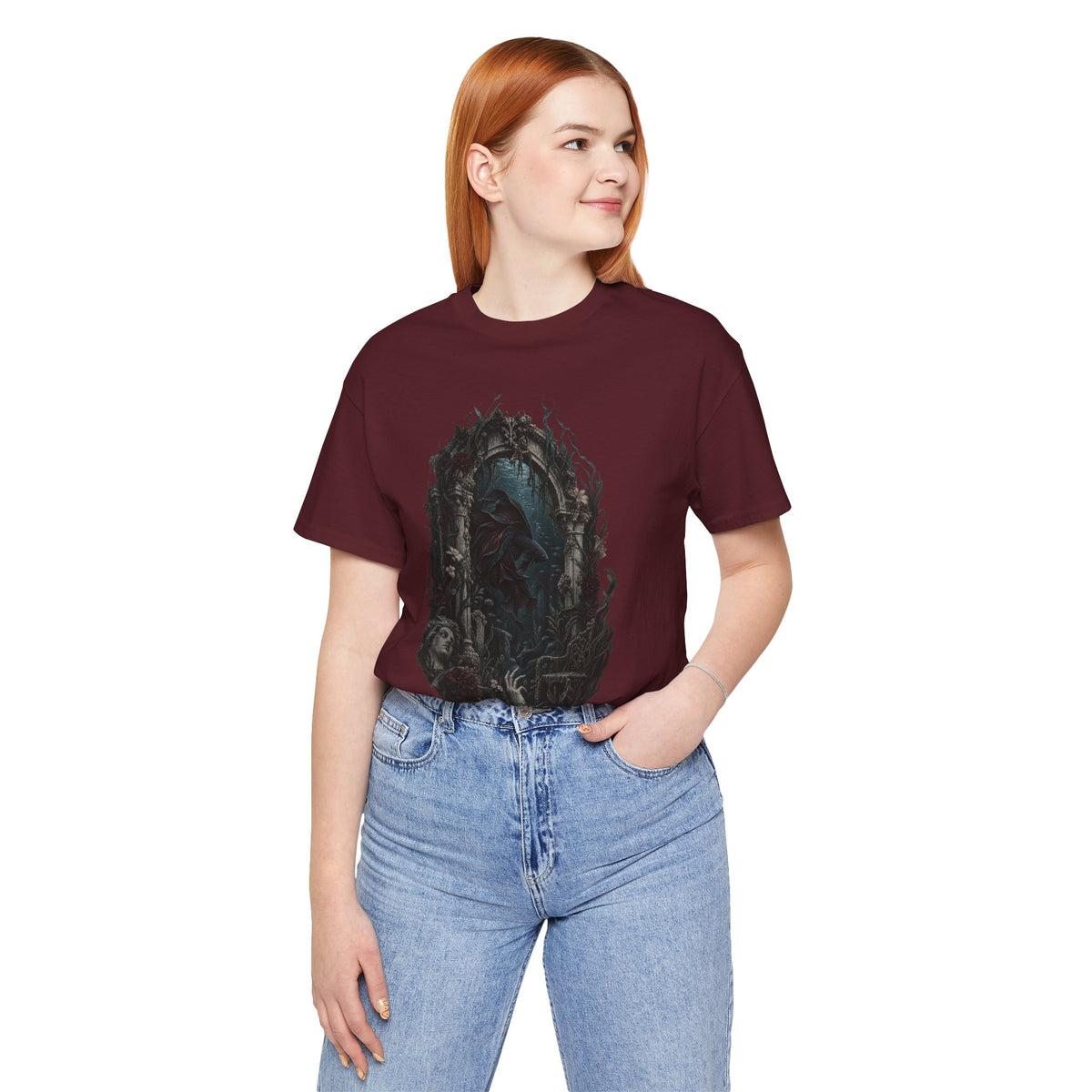 Gothic Fish T-Shirt — Underwater Ruins & Broken Statue