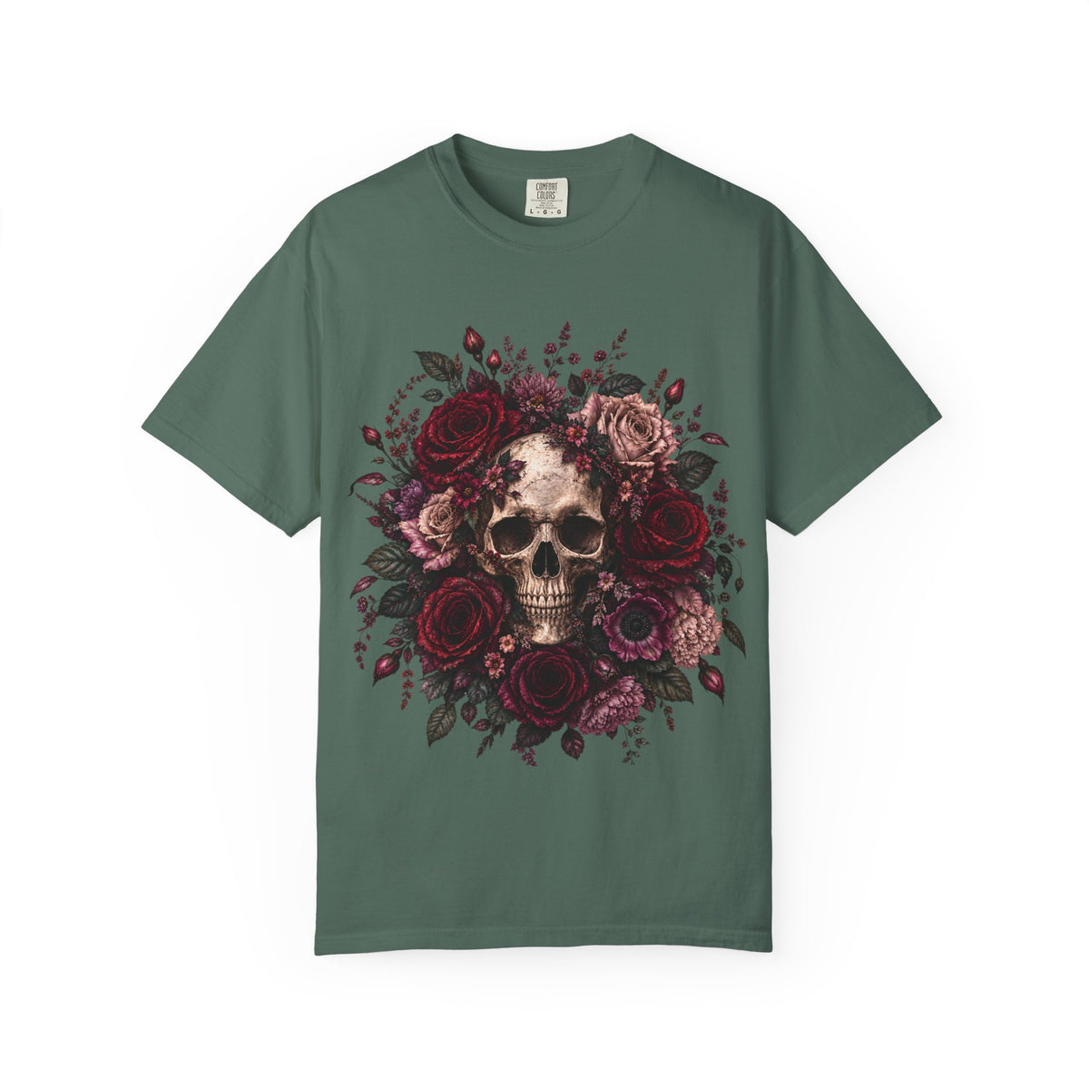 Skull & Rose T-Shirt — Gothic Floral Graphic