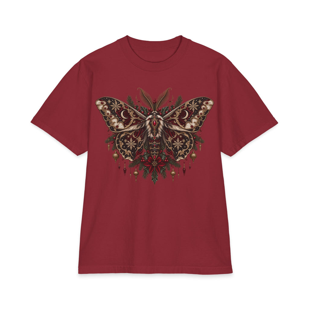 Christmas Moth T-Shirt — Gothic Holiday Floral Graphic Tee