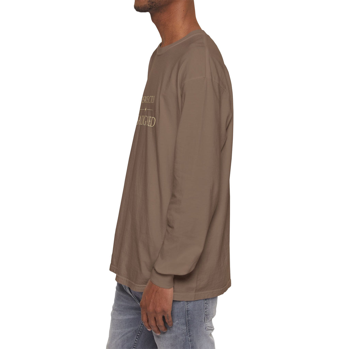 Perfectly Misaligned Long-Sleeve T-Shirt — Minimal Typography