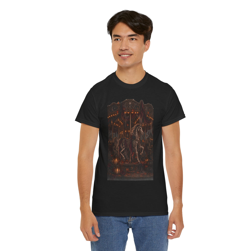 Carnival Carousel T‑Shirt — Moody Vintage Horse Fairground Tee