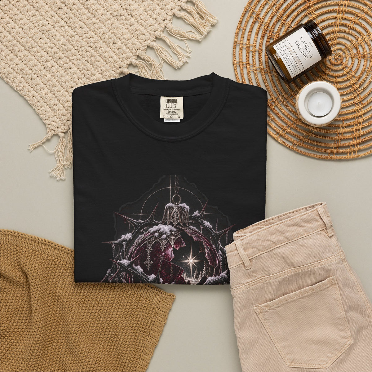 Dark Christmas Ornament T-Shirt — Gothic Crystal Holiday Graphic