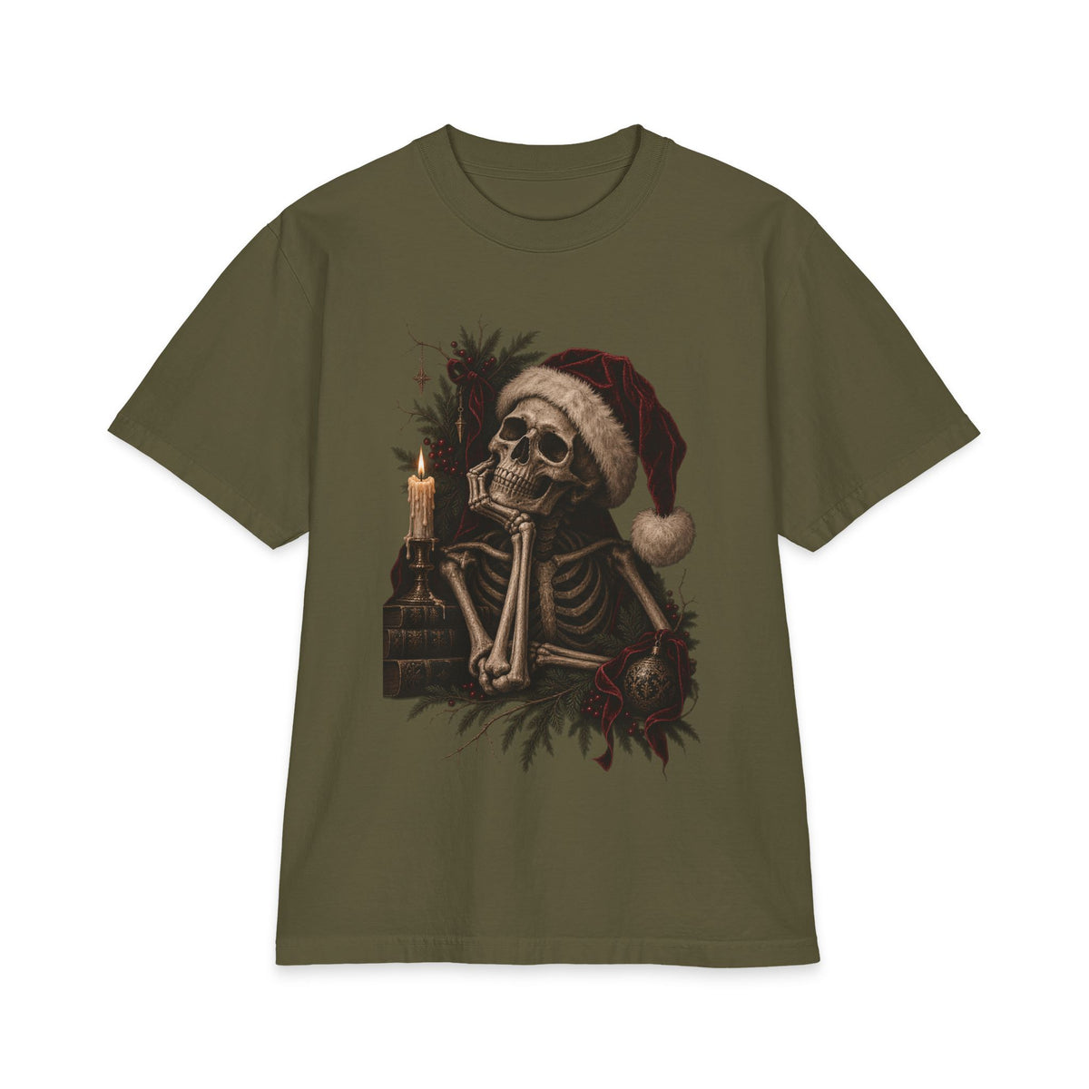 Skeleton Santa Tee — Gothic Christmas Skull T-Shirt