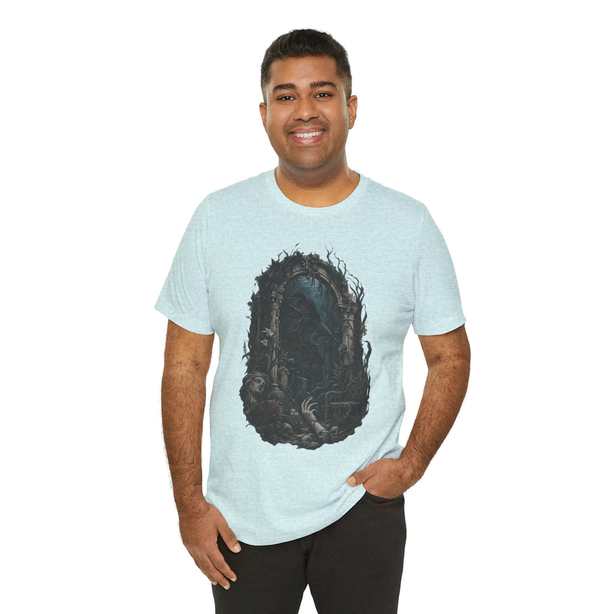 Gothic Fish T-Shirt — Underwater Ruins & Broken Statue
