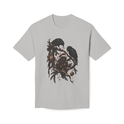 Christmas Crow T-Shirt — Festive Raven with Ornaments & Lights