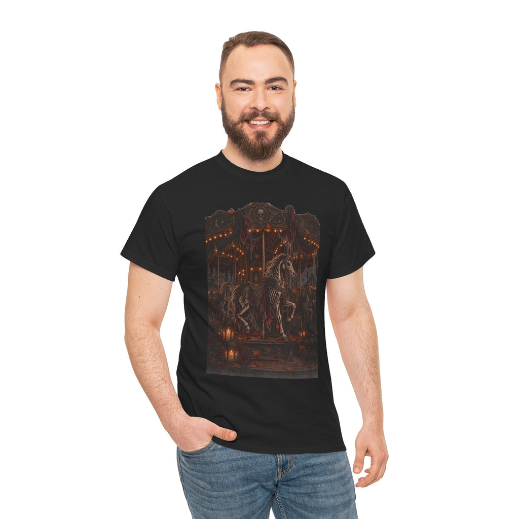 Carnival Carousel T‑Shirt — Moody Vintage Horse Fairground Tee