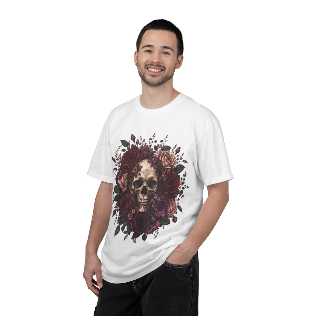 Skull & Rose T-Shirt — Gothic Floral Graphic