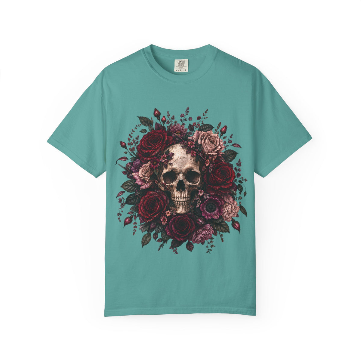 Skull & Rose T-Shirt — Gothic Floral Graphic