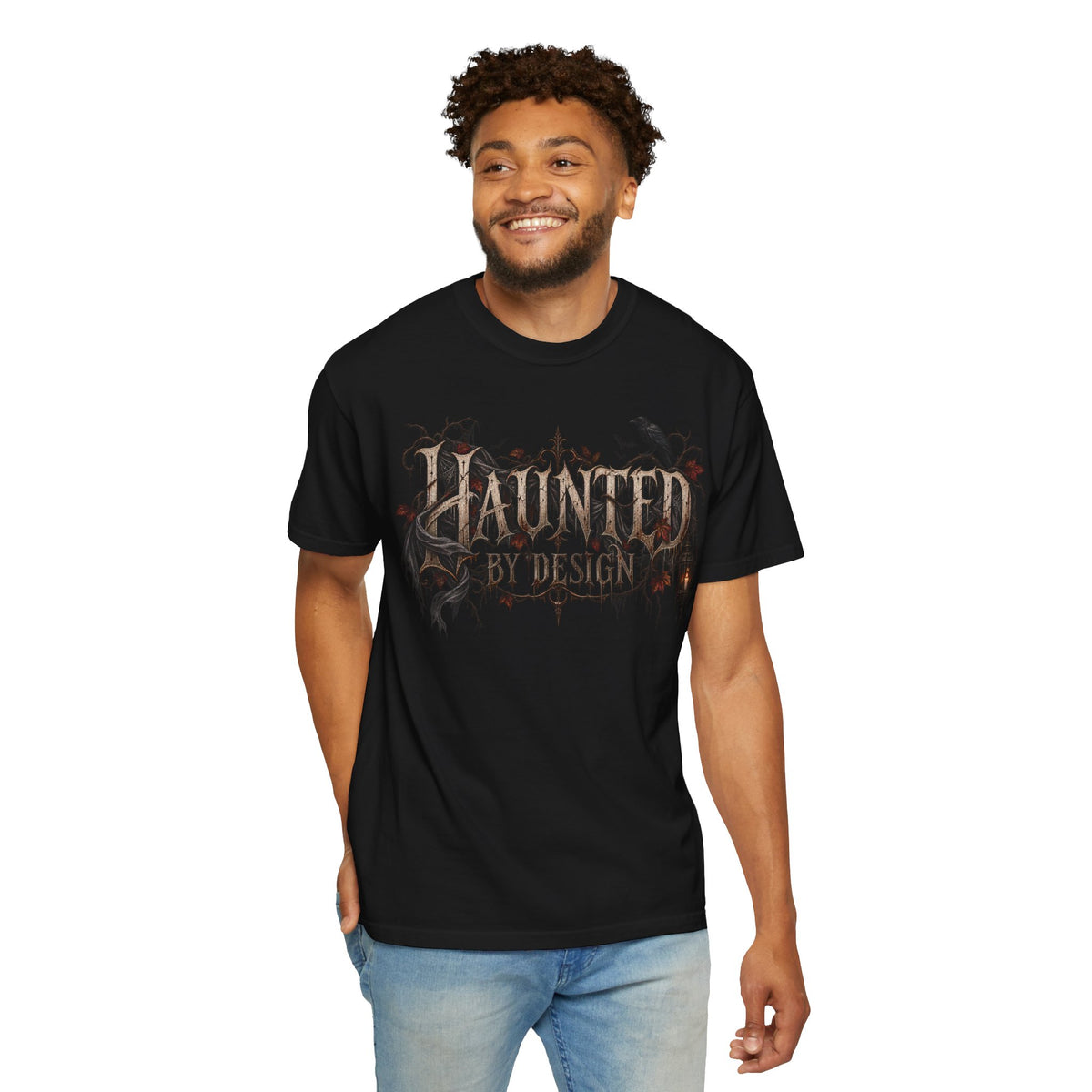 Haunted by Design T-Shirt — Gothic Halloween Graphic Tee
