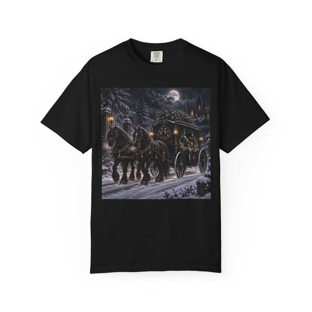 Midnight Carriage T-Shirt — Gothic Winter Scene