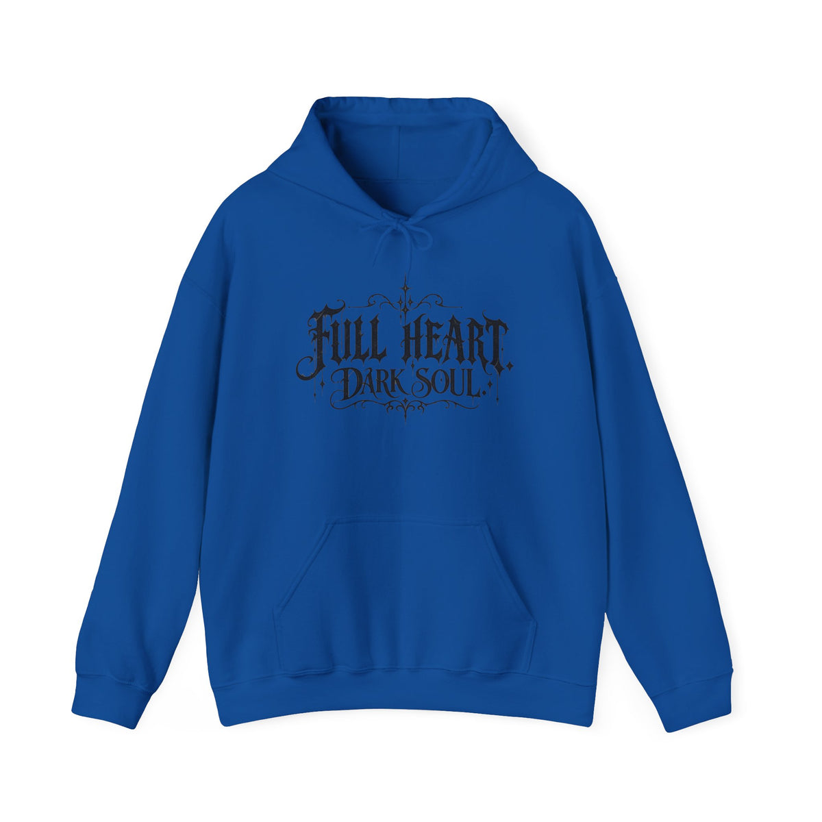 Dark Soul 'Full Heart' Hoodie — Gothic Script Graphic Sweatshirt
