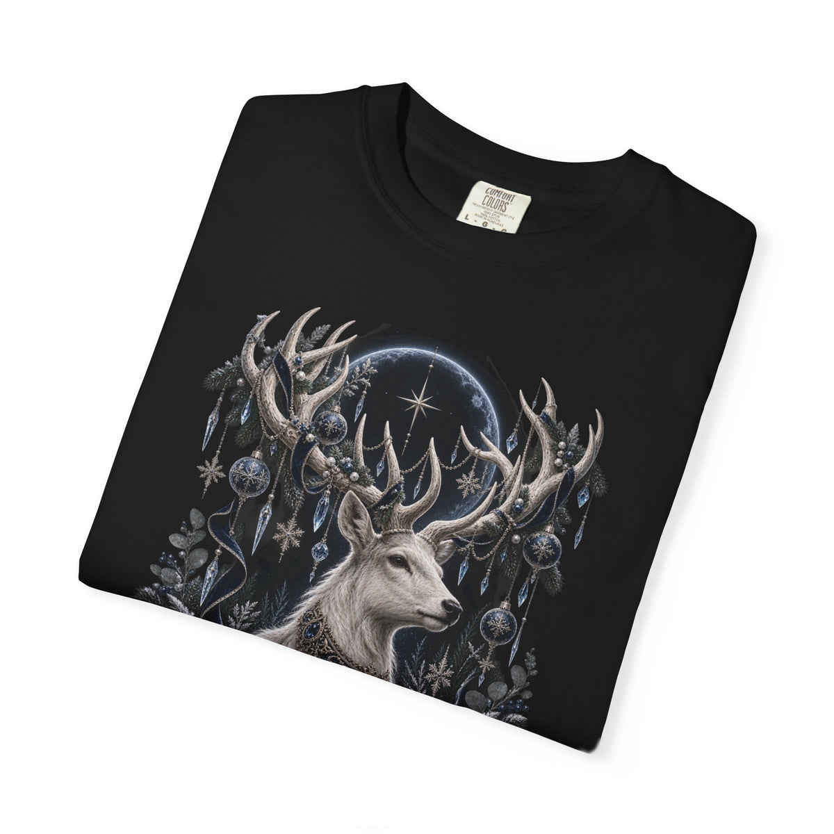 Mystic Stag Moon T-Shirt — Gothic Deer Forest Illustration
