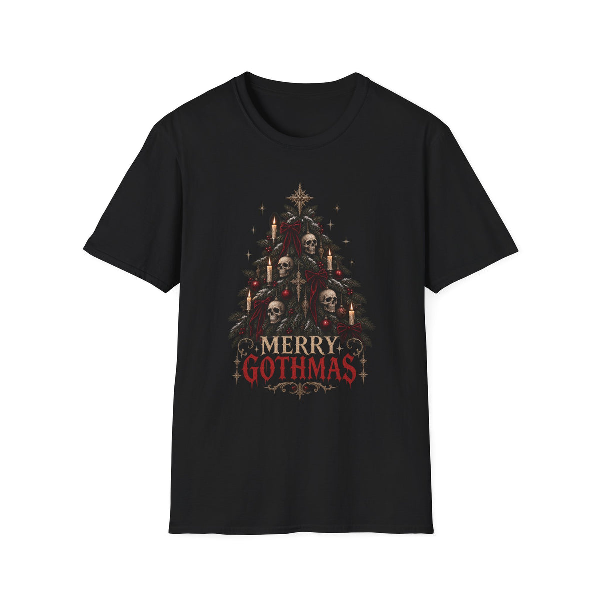 “Merry Gothmas” T-Shirt — Gothic Skull Christmas Tree