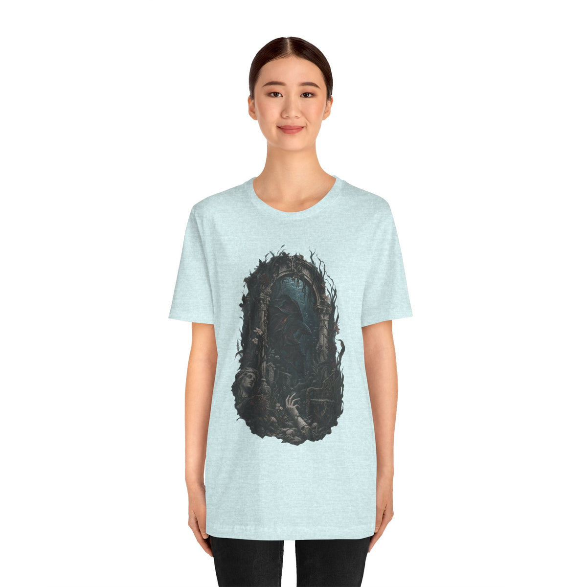 Gothic Fish T-Shirt — Underwater Ruins & Broken Statue