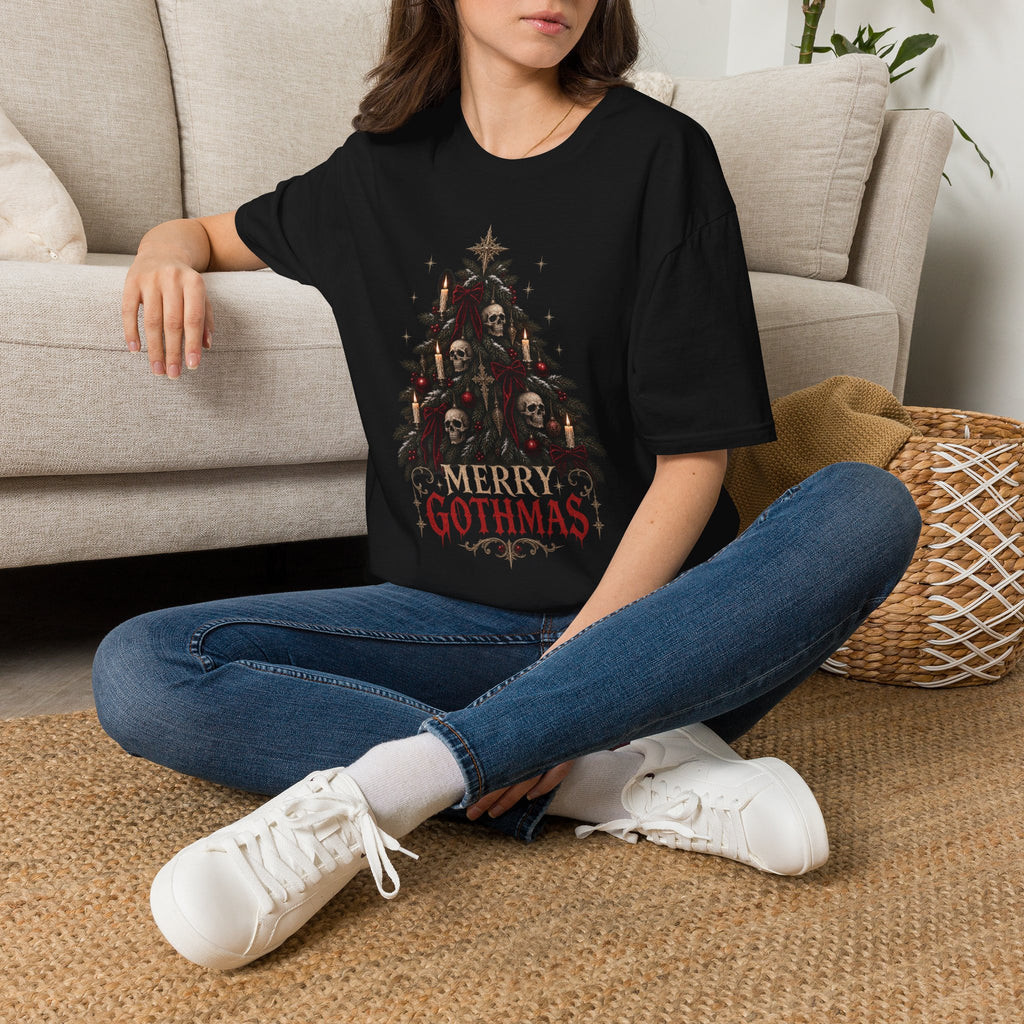“Merry Gothmas” T-Shirt — Gothic Skull Christmas Tree