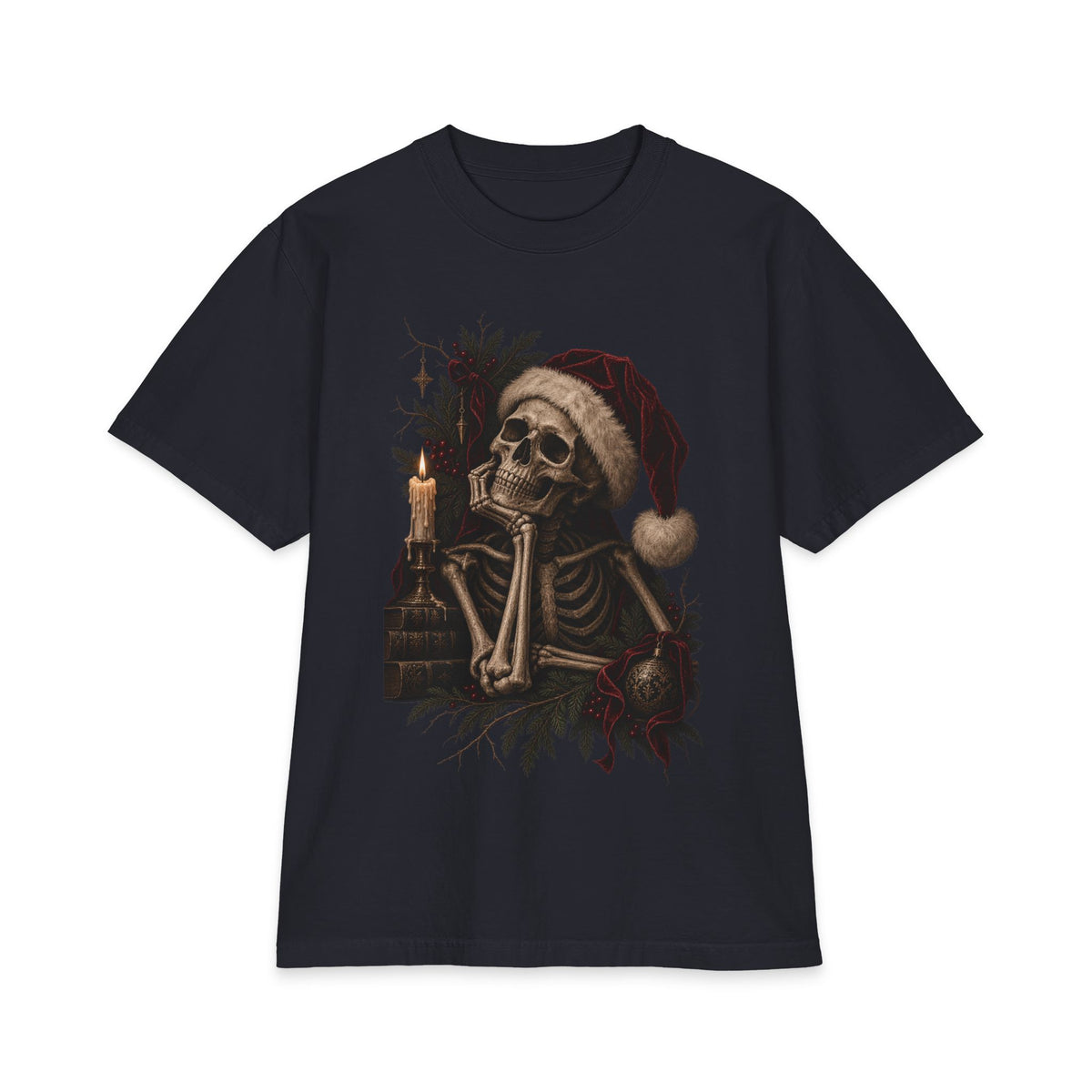 Skeleton Santa Tee — Gothic Christmas Skull T-Shirt