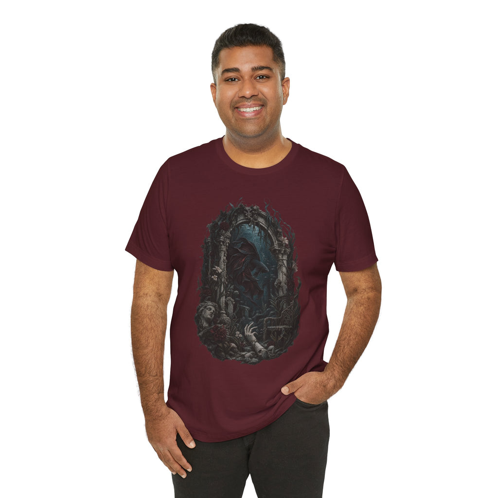 Gothic Fish T-Shirt — Underwater Ruins & Broken Statue