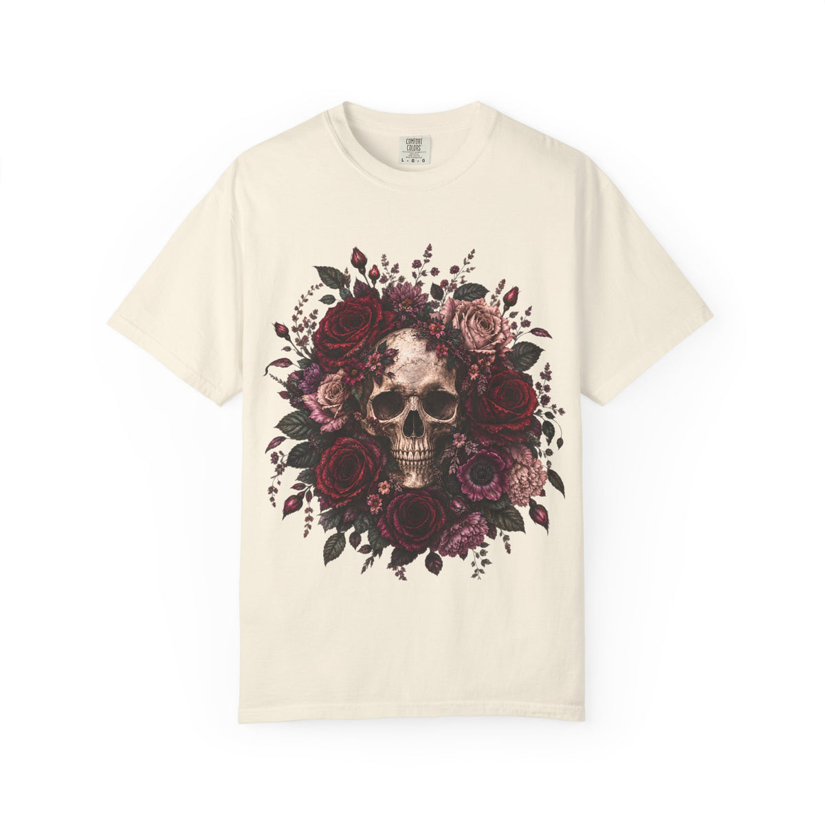 Skull & Rose T-Shirt — Gothic Floral Graphic