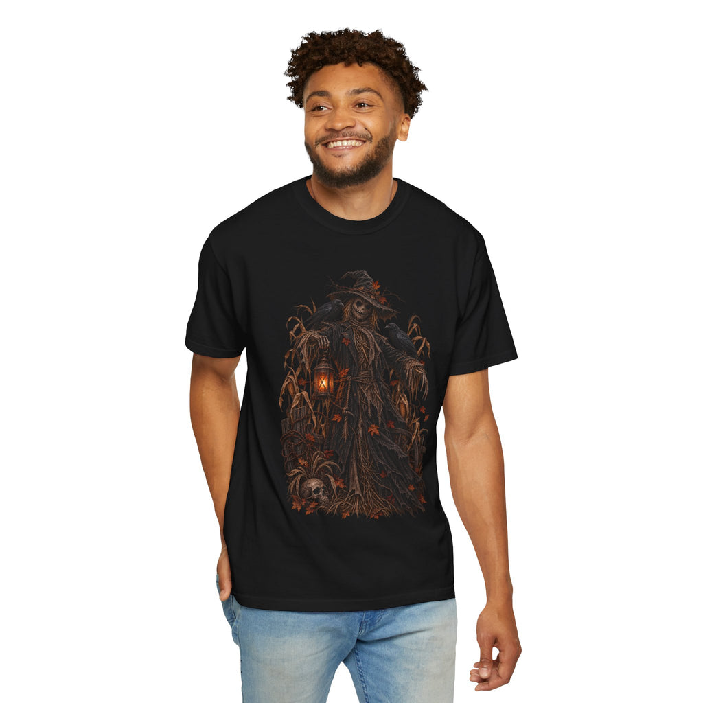 Scarecrow Lantern Halloween T-Shirt — Spooky Harvest Horror Tee