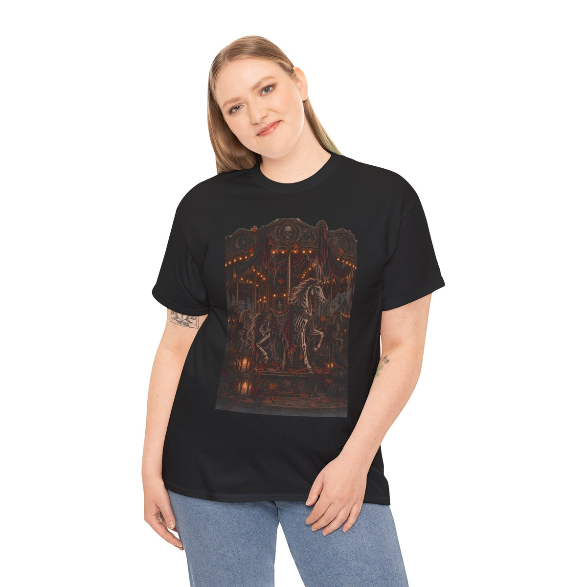 Carnival Carousel T‑Shirt — Moody Vintage Horse Fairground Tee