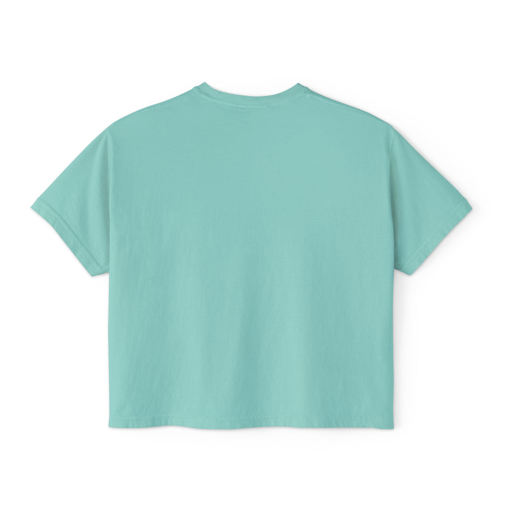 Darkly Enchanted Women's Boxy Tee — Gothic Moon & Bats Graphic