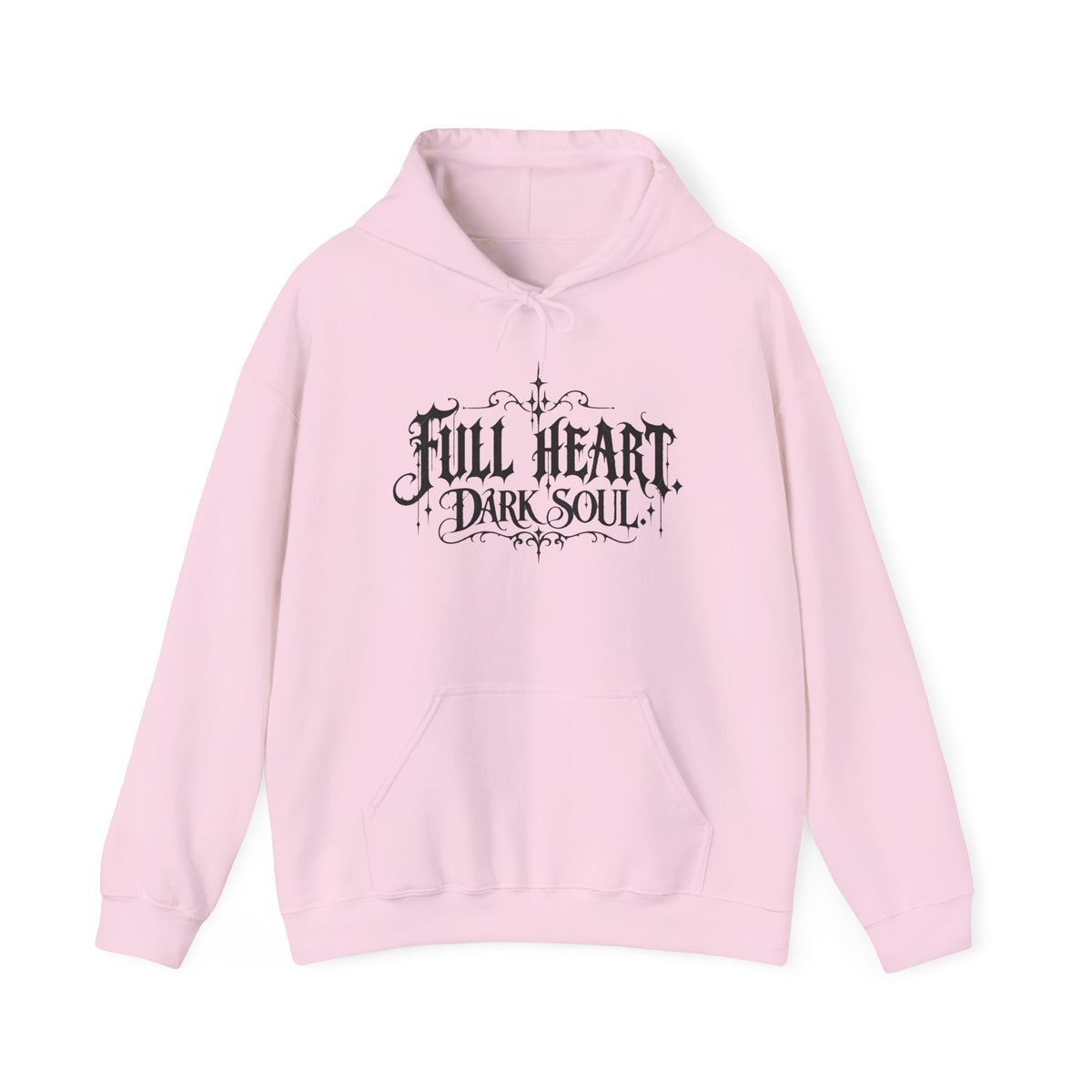 Dark Soul 'Full Heart' Hoodie — Gothic Script Graphic Sweatshirt