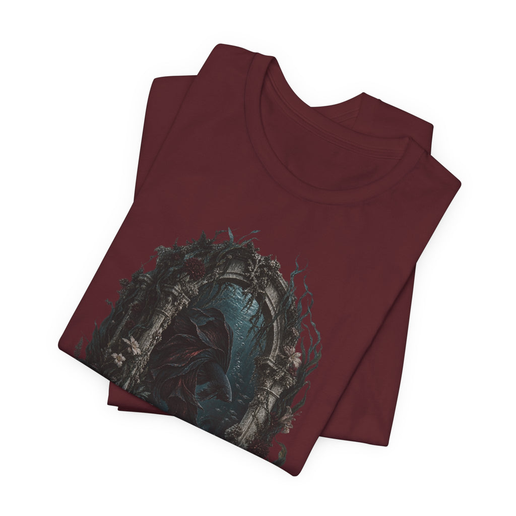 Gothic Fish T-Shirt — Underwater Ruins & Broken Statue