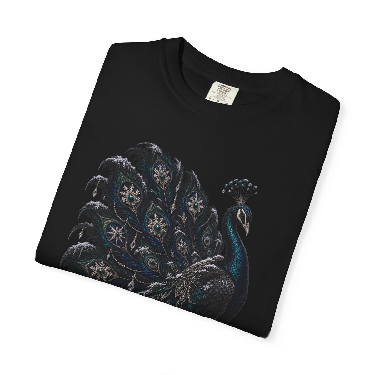 Peacock Graphic T-Shirt — Elegant Vintage Peacock Feather Illustration