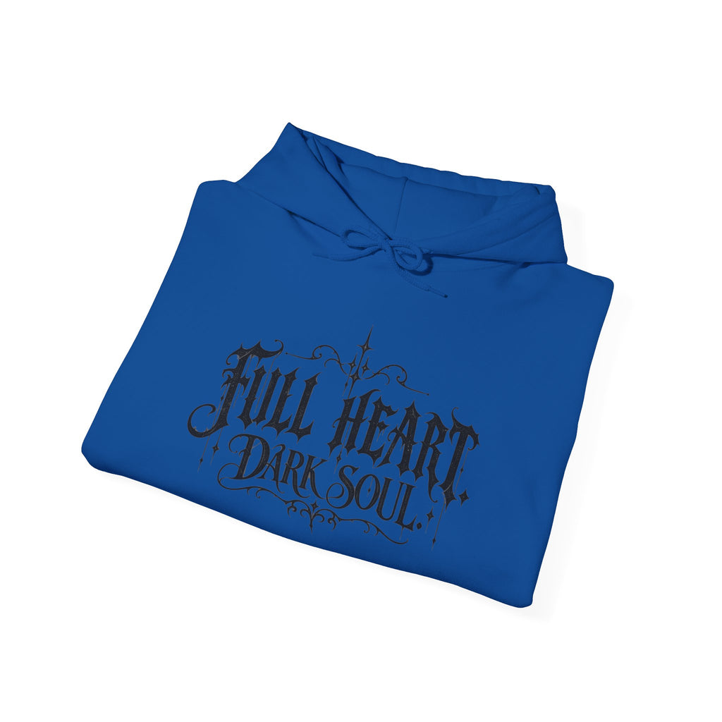 Dark Soul 'Full Heart' Hoodie — Gothic Script Graphic Sweatshirt