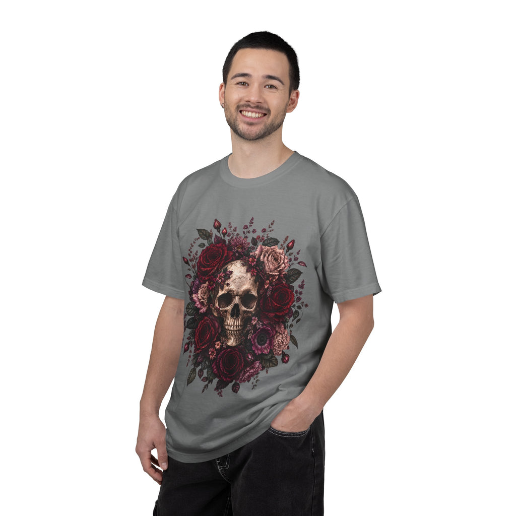 Skull & Rose T-Shirt — Gothic Floral Graphic