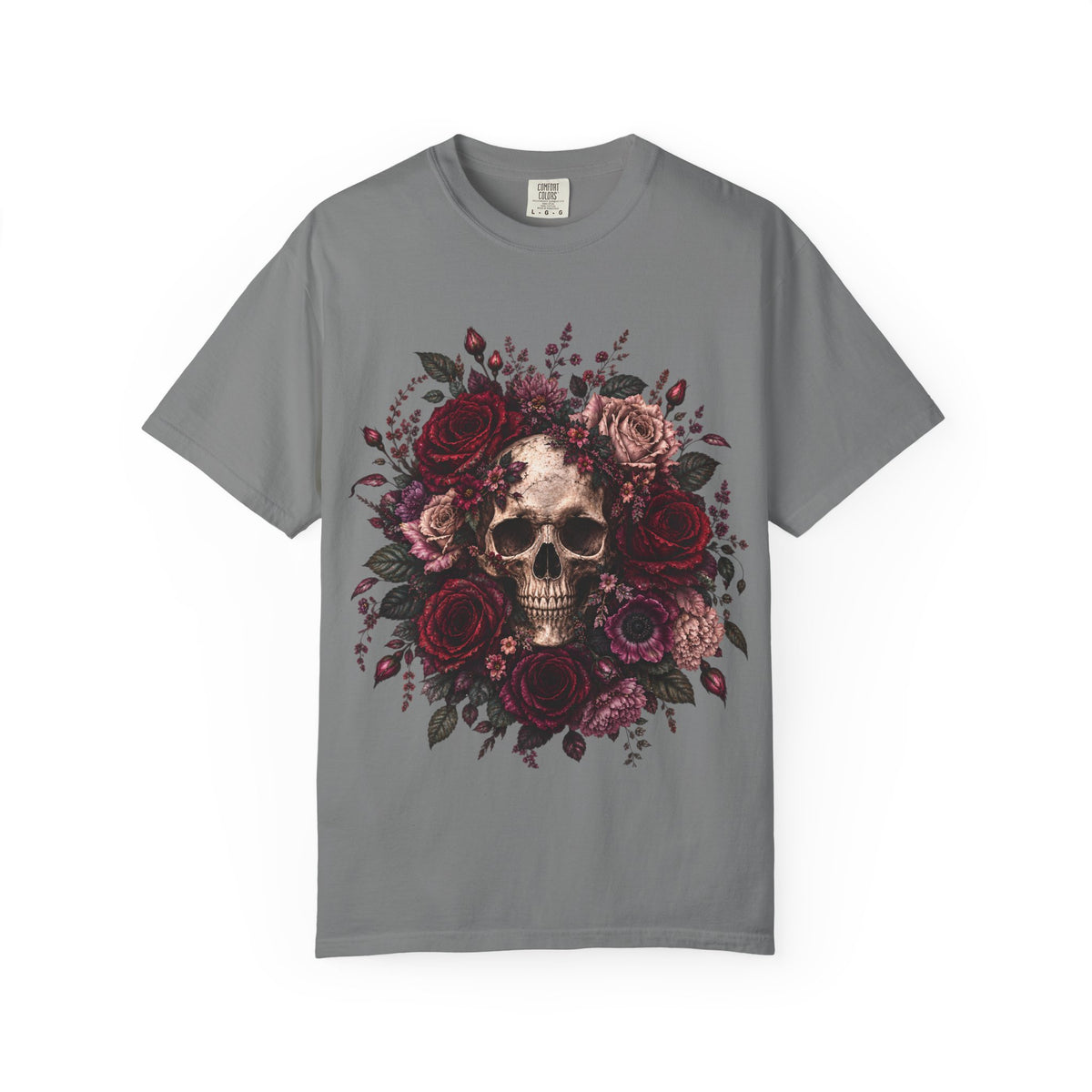 Skull & Rose T-Shirt — Gothic Floral Graphic