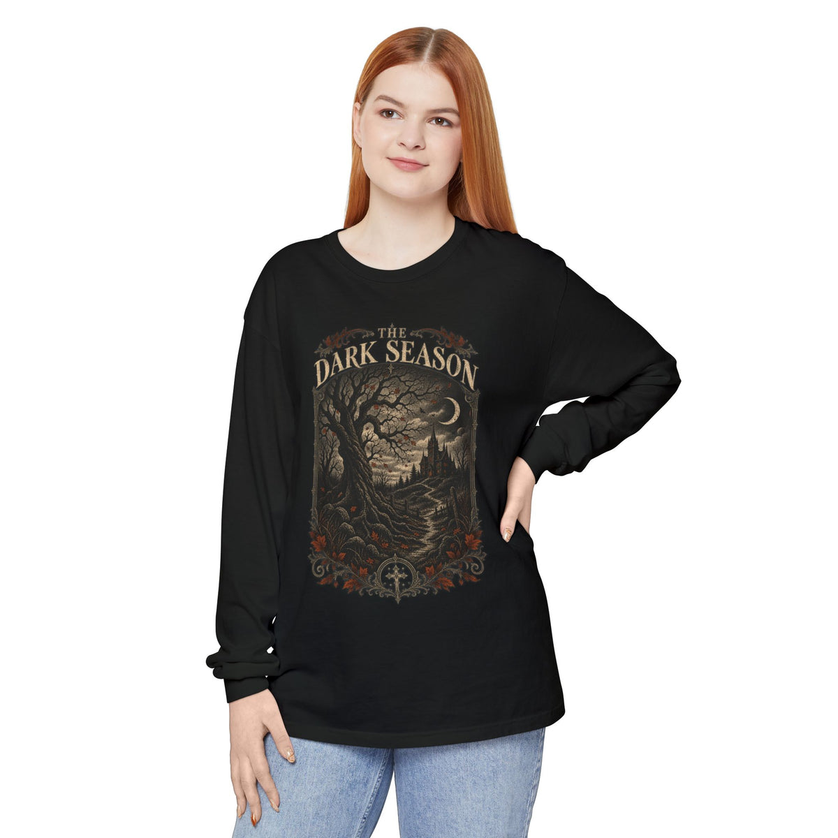 The Dark Season Long-Sleeve T-Shirt — Gothic Halloween Graphic