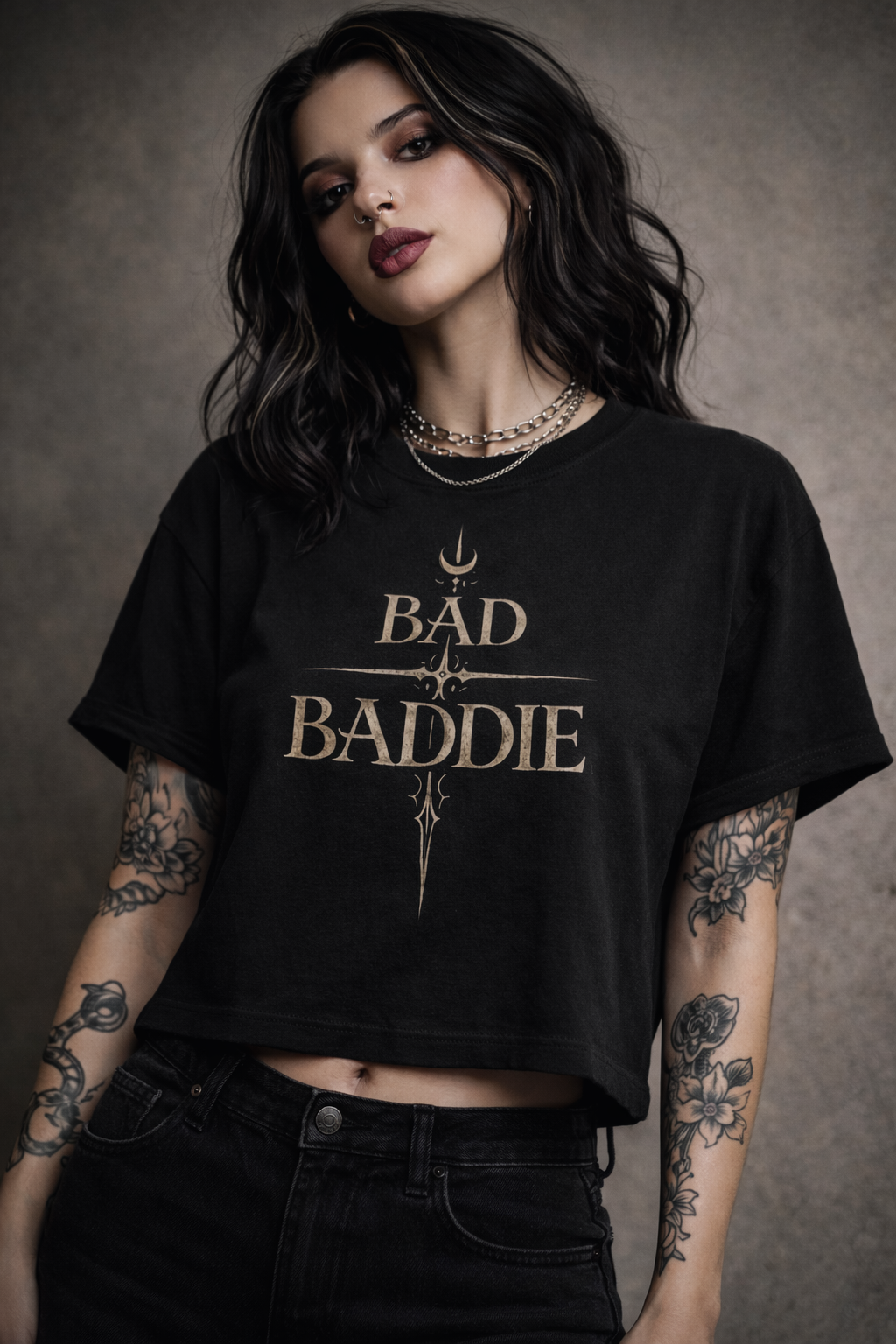 Bad Baddie Boxy T-Shirt — Dark Graphic Tee