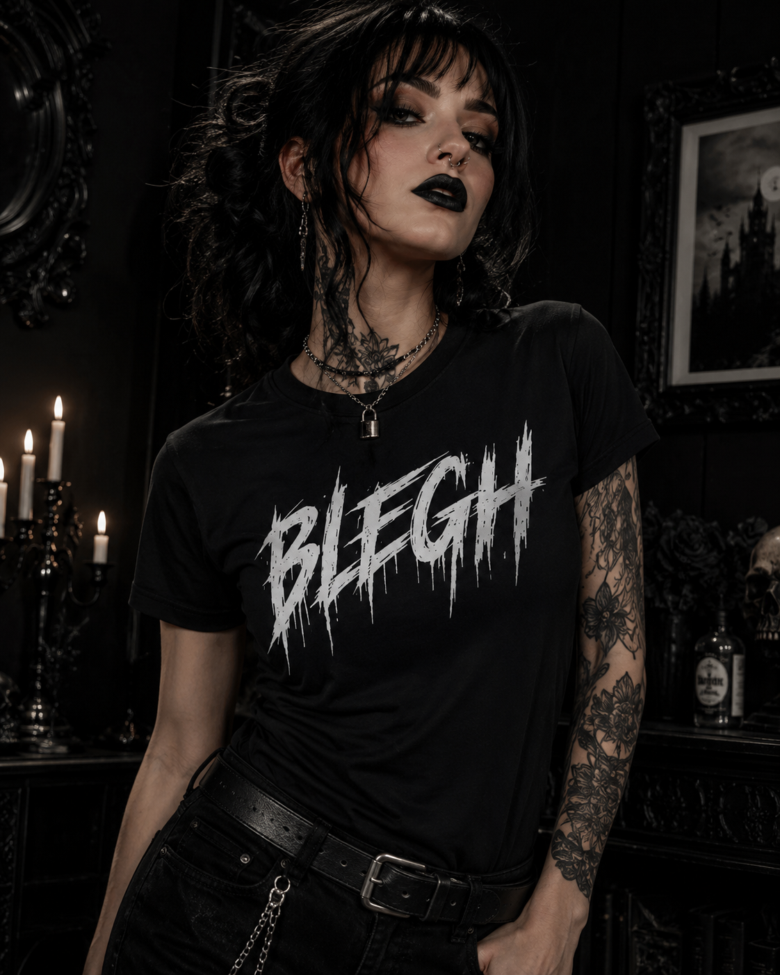 Blegh Brush Script T-Shirt — Grunge Graphic Tee