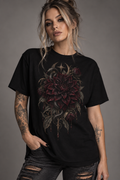 Dark Floral T-Shirt — Gothic Dahlia Graphic Tee
