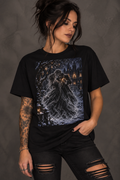 Gothic Winter Dance T-Shirt — Haunted Couple Embrace Midnight Snow