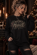 Merry & Bright Long Sleeve Tee — Vintage Holiday Christmas Shirt