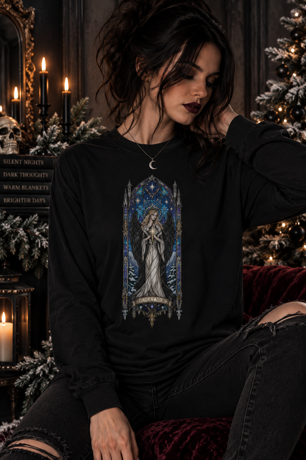 Stained Glass Angel Long Sleeve Tee