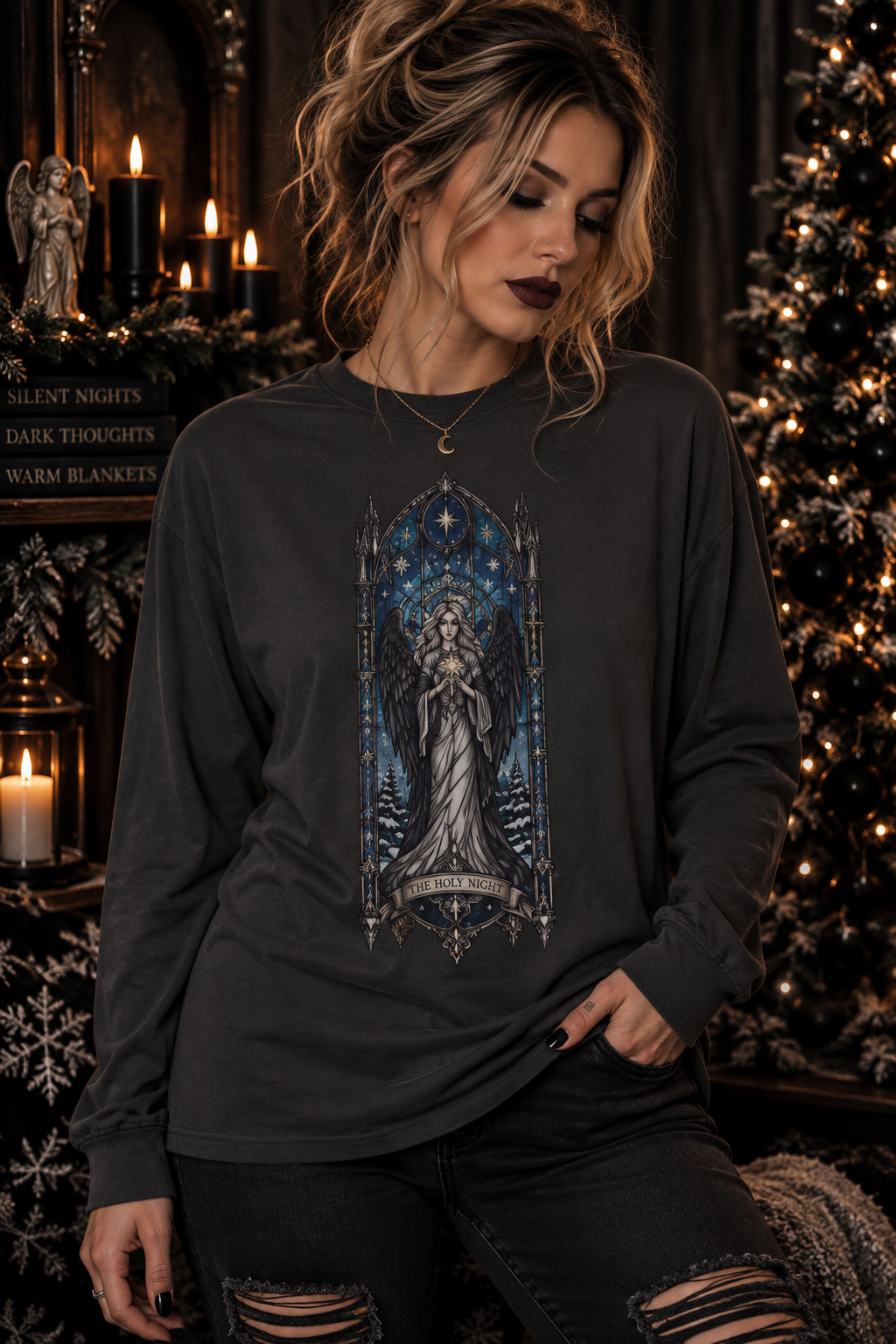 Stained Glass Angel Long Sleeve Tee