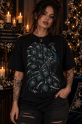 Peacock Graphic T-Shirt — Elegant Vintage Peacock Feather Illustration