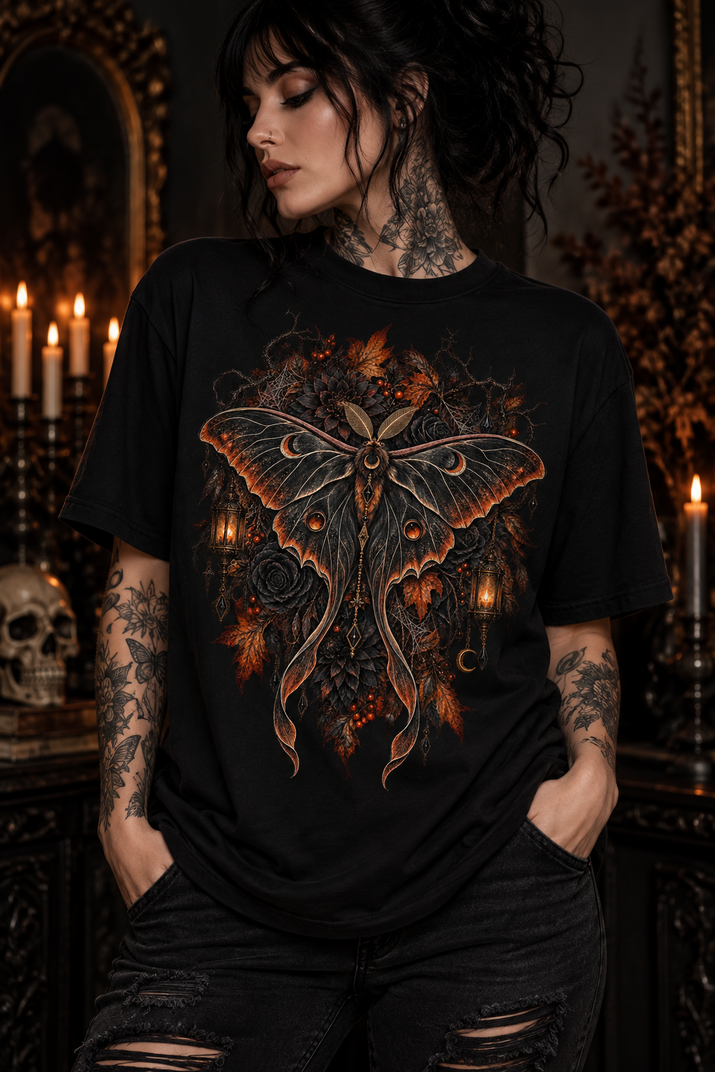 Moth & Lantern Graphic T-Shirt
