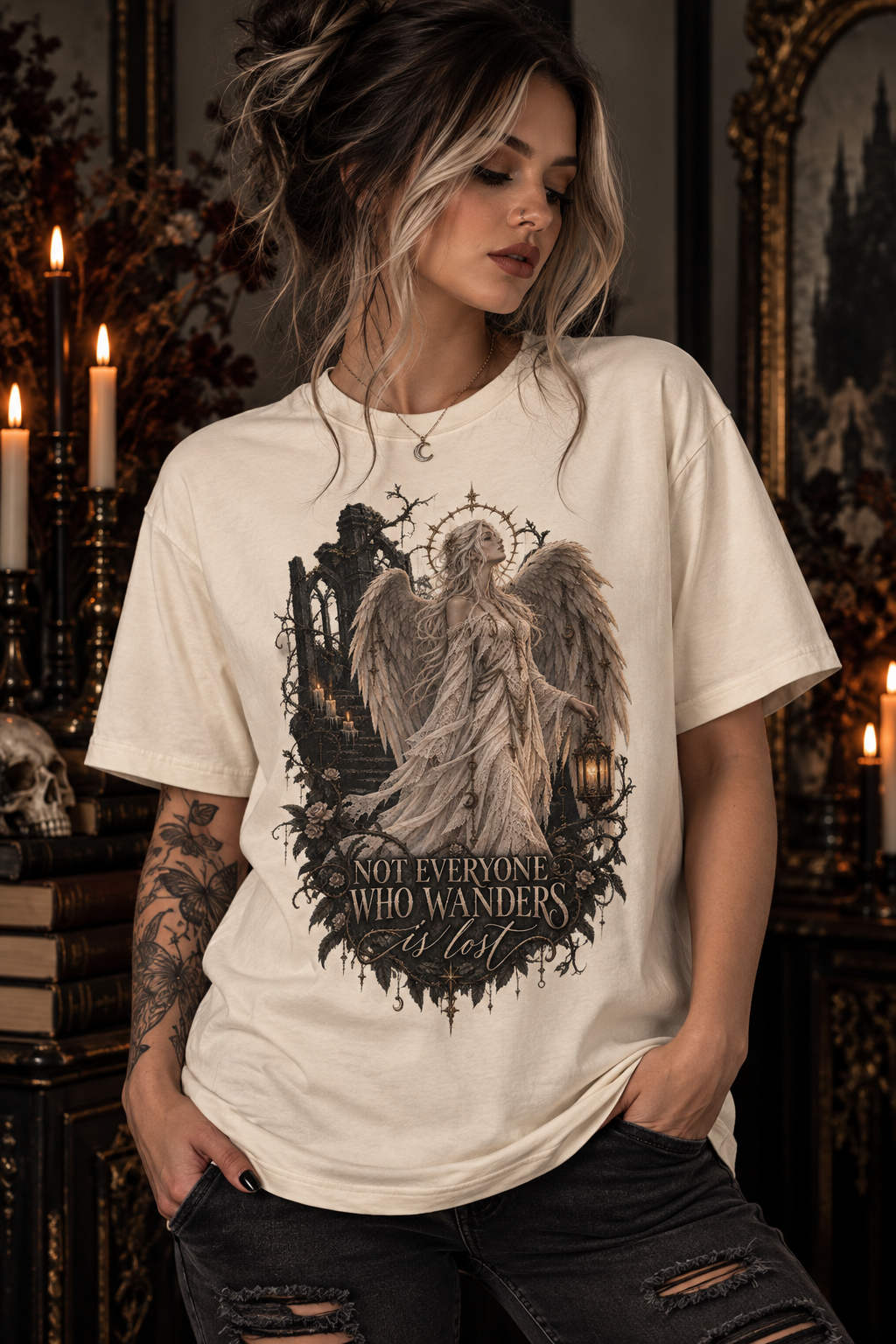Angel Guardian T-Shirt — “Not Everyone Who Wanders”