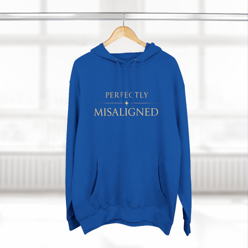 Perfectly Misaligned Hoodie — Minimalist Serif Design
