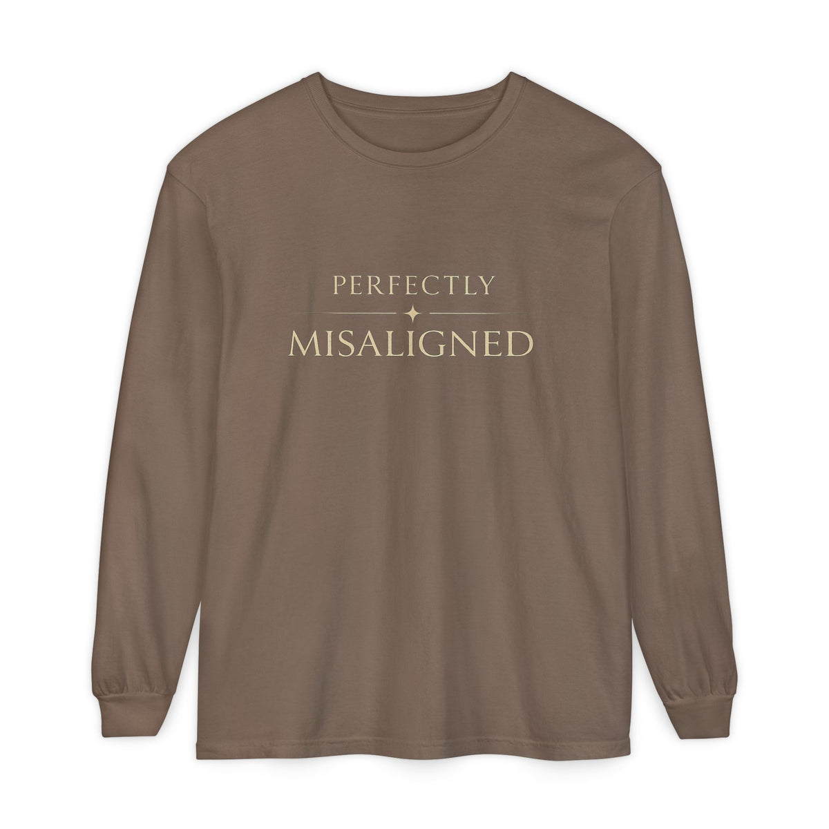 Perfectly Misaligned Long-Sleeve T-Shirt — Minimal Typography
